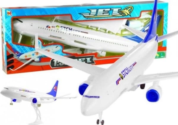 Lean Toys Lean Sport Stort flygplan 1:52 Ride + Sound + Light 78 cm