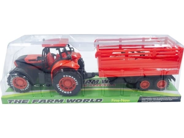 Tractor with trailer and animal