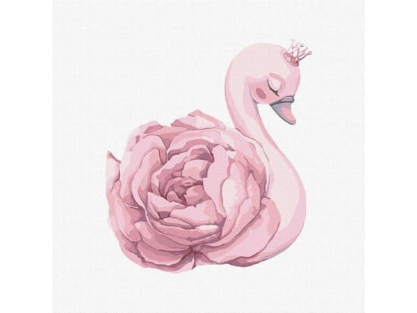 Maleri etter tall - Princess Swan 30x30cm EDUKAMP