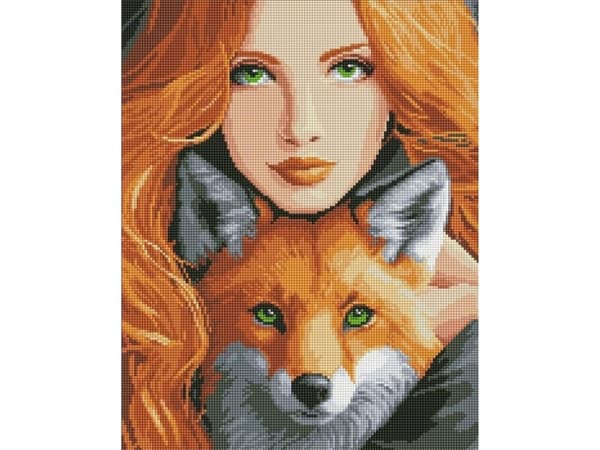 Diamantmosaikk - Fire Fox 40x50cm