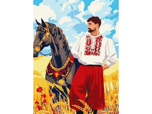 Painting by numbers - Cossack on a field 30x40cm