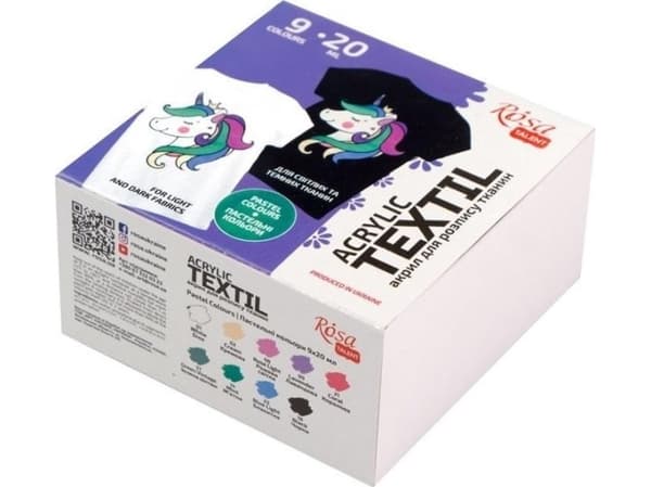 Unicorn textilfärger 20ml 9 färger