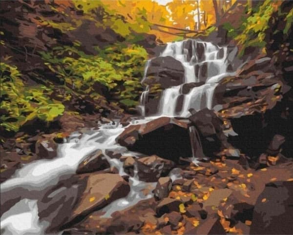 Maleri etter tall - Shipot Waterfall 40x50cm