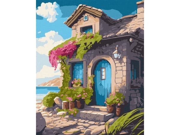 Painting by numbers - House on the coast 40x50cm