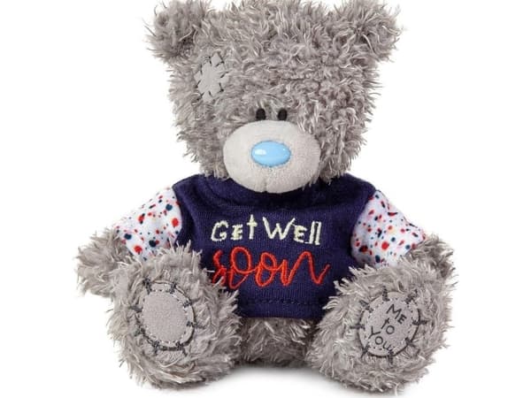 Teddy Bear - Get Well Soon i en T-skjorte 11cm