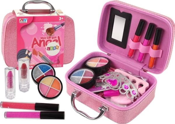 LeanToys smink för barn kosmetika rosa glitter koffert LEAN Toys