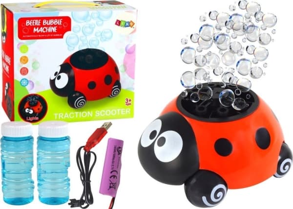 Ladybug Illuminated Bubble Machine on Wheels LEAN Leker