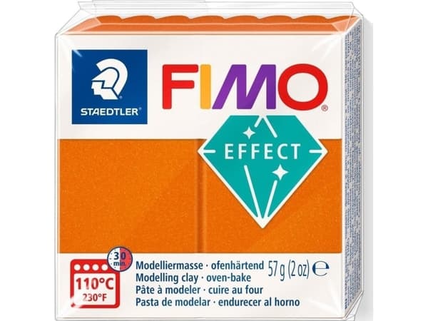 Fimo värmehärdande massa 57g orange metall
