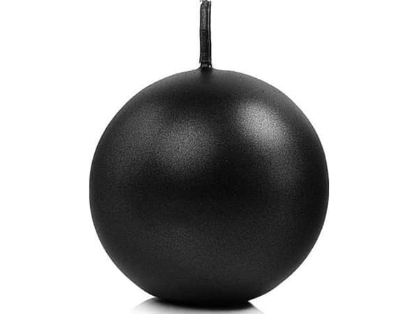 Party Deco Candle ball, metallic, sort, 6 cm, 10 stk