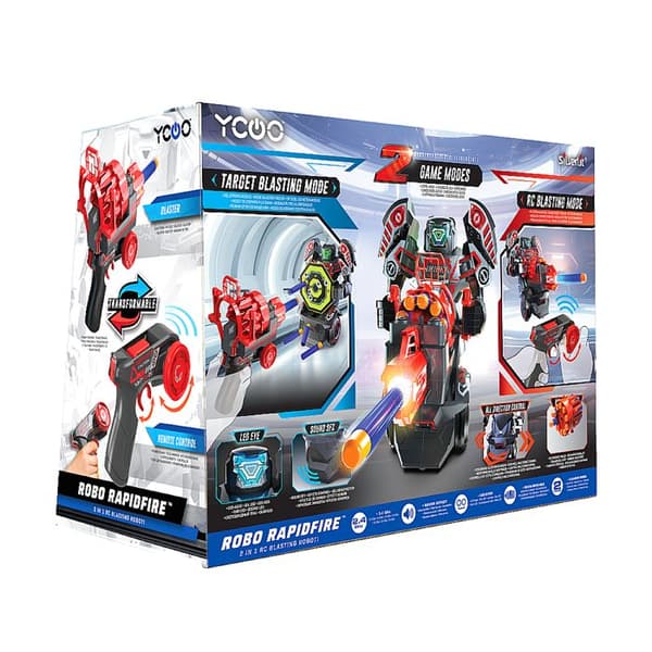 Fjärrstyrd actionrobot - SILVERLIT - Robot Rapidfire - 2 i 1 - Ljudeffekter - 20 pilar