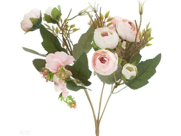 KAMELLIABUKETT, 29 CM, PULVERROSA