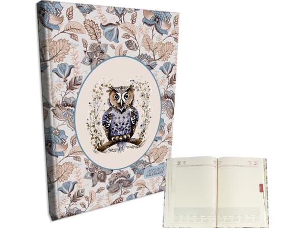 Kalender 2025 A4 dagligen sb/nd separat Uggla Boho