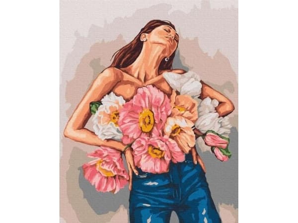 Maleri etter tall - Jente 40x50cm