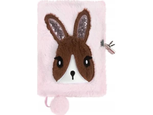 Plysj dagbok med hengelås rosa Rabbit DERFORM
