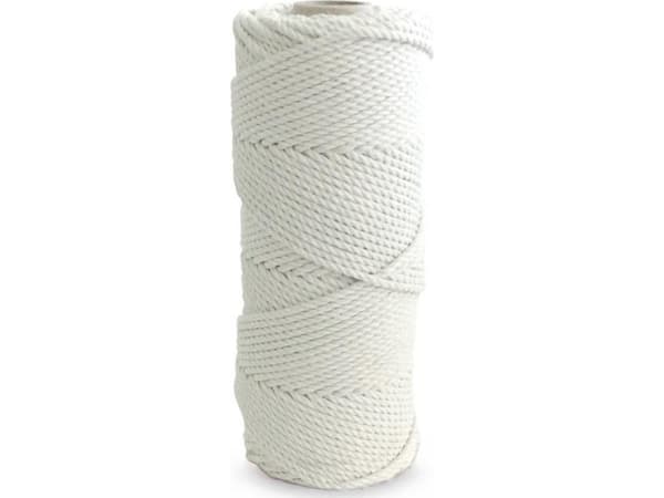 Bomullssnor for macrame 3mm 100m hvit