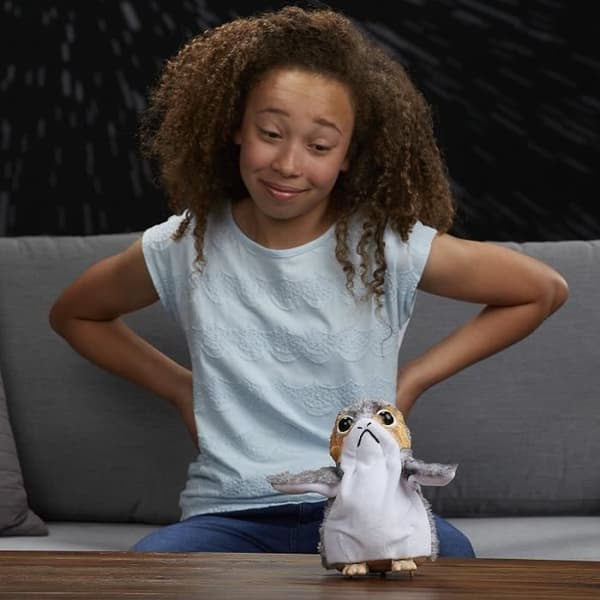 STAR WARS - Porg Interactive Plysch - HASBRO - Inomhus - från 4 år och uppåt - Vit, Beige, Grå och Svart