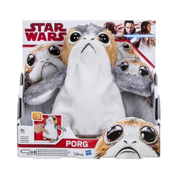 STAR WARS - Porg Interactive Plysch - HASBRO - Inomhus - från 4 år och uppåt - Vit, Beige, Grå och Svart