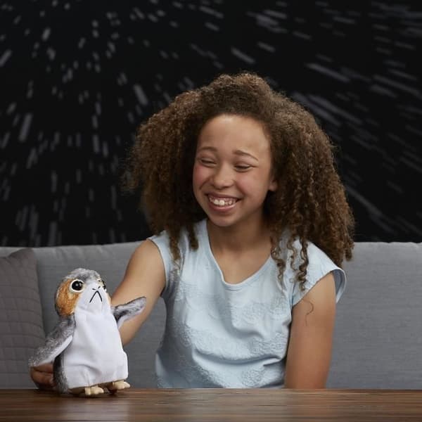 STAR WARS - Porg Interactive Plysch - HASBRO - Inomhus - från 4 år och uppåt - Vit, Beige, Grå och Svart