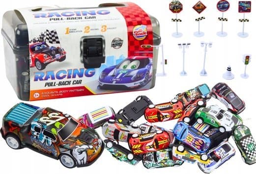 LeanToys Fjærer i en koffert 25 stk Veiskilt Biler