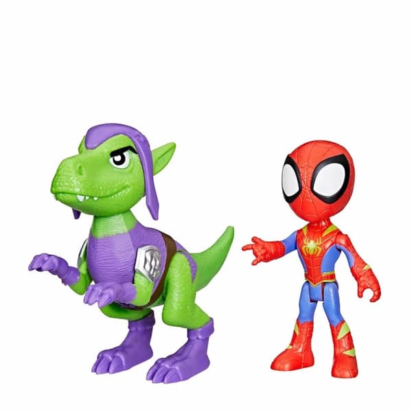 Spidey and His Amazing Friends Hero Dino Webs - Spidey &amp; Goblin Raptor Action
