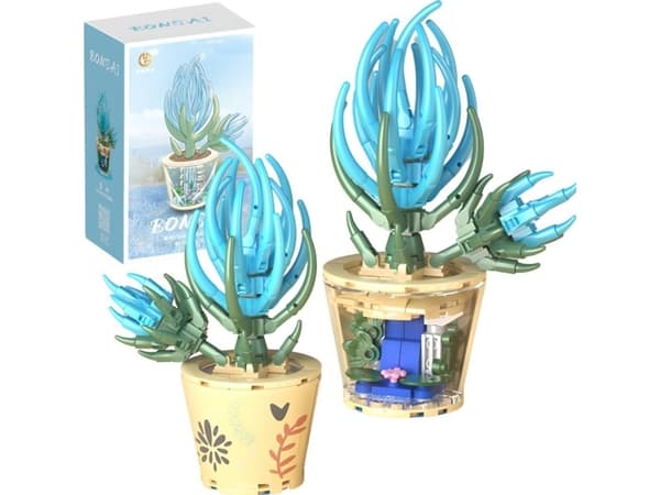 SET MED BLOMSTER I EN GRYTE 3D DOBBELSIDIG GRYTEVANNFALL