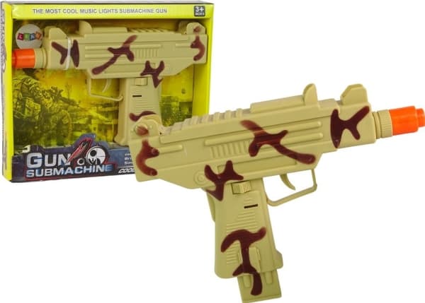 LeanToys Military Camo Gun For Children Vibrasjonslyd