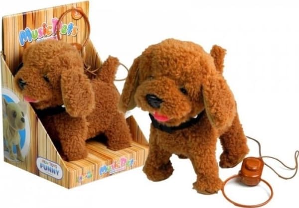 Lean Cars Interactive Dog Dog på en bånd Rød puddel