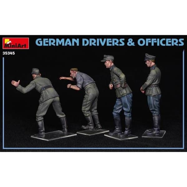 Maquette - Mini Art - Figurer Mignature Tyska Förare &amp; Officerare - 4 figurer - 1/35ème