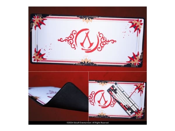 Lexip - Initiate Bundle - mus - 6 knapper - kablet - USB-A - svart, gull, rød, hvit - med Ubisoft mouse pad and Assassin's Creed Shadows