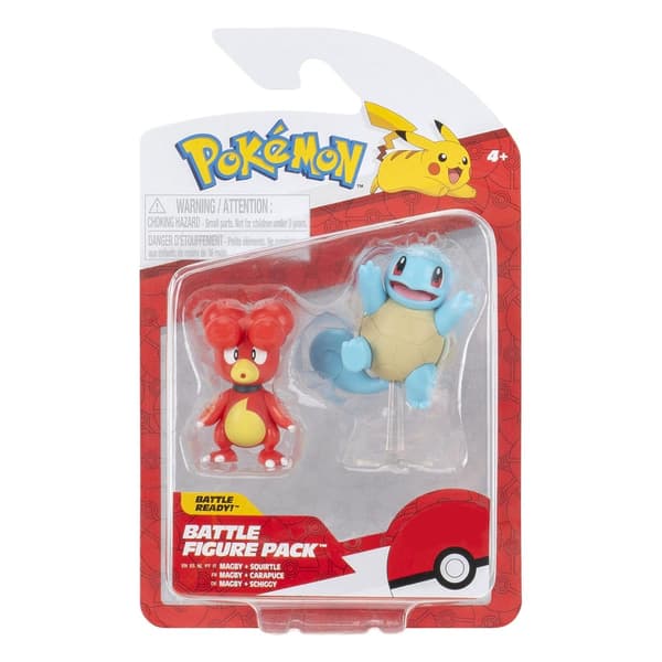 Pokemon Battle Ready 2 Figure Pack - Squirtle And Snubbull Action Minifigures Set