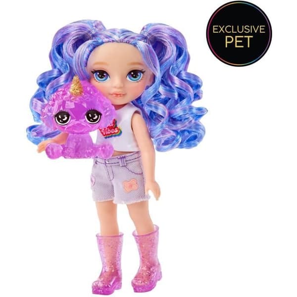 Rainbow High Littles - 15cm docka + husdjur - Lila - Från 4 år