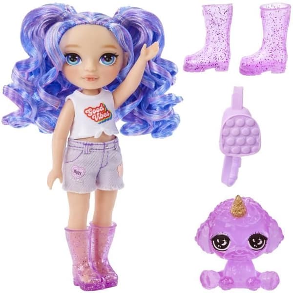 Rainbow High Littles - 15cm docka + husdjur - Lila - Från 4 år