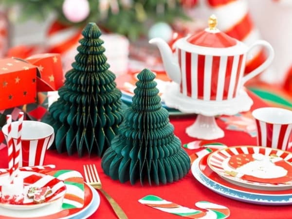 Party Deco Papper Julgran Bomb, flaskgrön, 20cm, en storlek