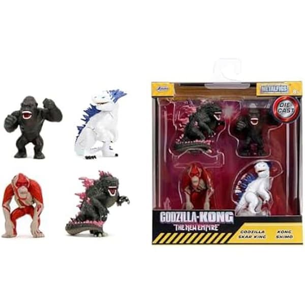 Samlarfigurer - JADA - Godzilla x Kong - Set om 4 - Metall - 6,5 cm