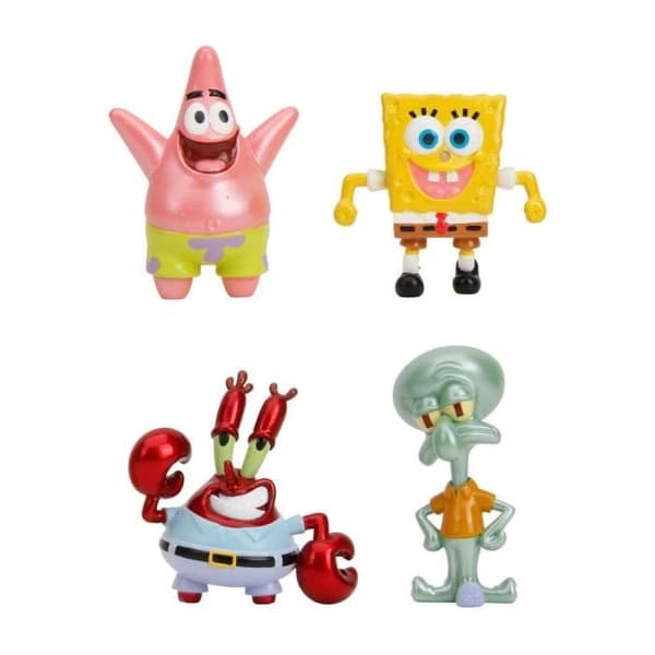 Figurine - JADA TOYS - Bob Spongebob - Pack med 4 figurer - Diecast Nano Metalfigs