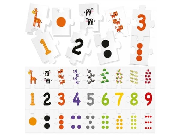 Headu 123 Puzzle, 3 år, Flerfarget