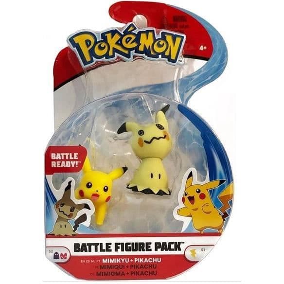 Pokémon Pikachu och Mimiqui figurer - Battle pack - 5 cm - WICKED varumärke - Barnleksak