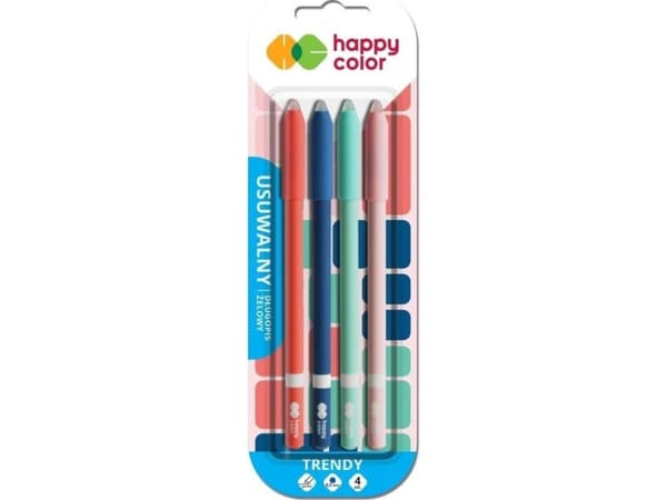 TRENDY slettbar penn 4stk blå HAPPY