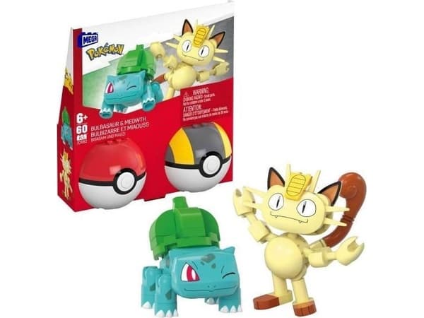 Mega Pokemon Pokeball Bulbazaur i Meowth JCR82