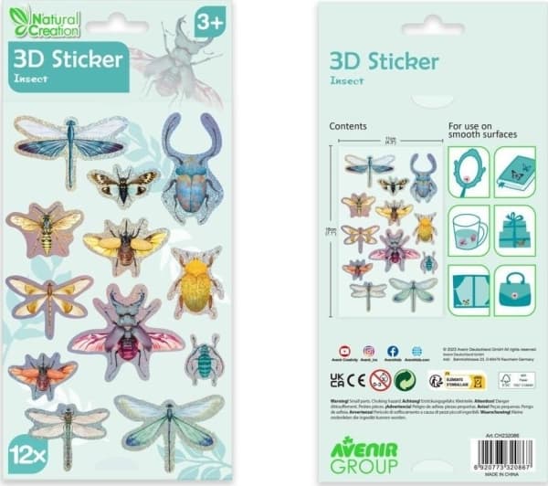 3D-klistermärken - Insekter
