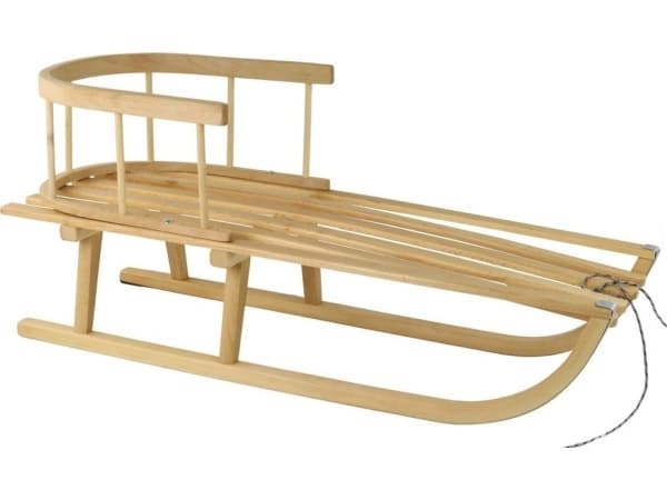 LeanToys Träsläde med ryggstöd Släde med dragsko Large