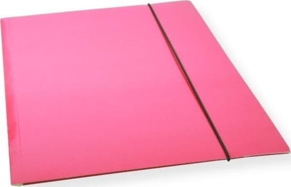 A4 folder with rubber band lacquer pink 300gsm (10pcs)