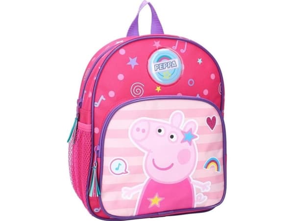Kindergarten backpack with pocket Peppa Pig fuchsia.