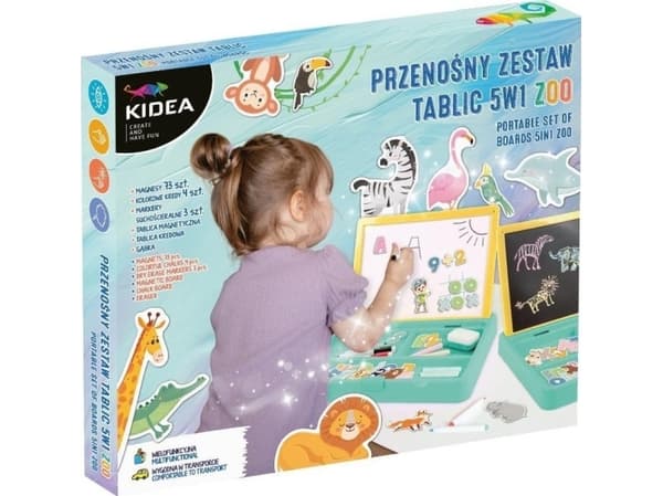 Portable 5-in-1 Zoo whiteboard set in a suitcase KIDEA