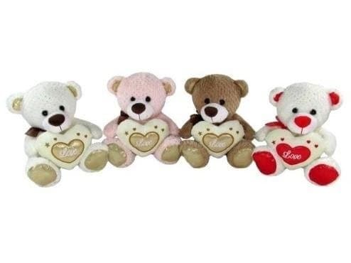 Bamse med hjerte 3 farger 20cm 155764