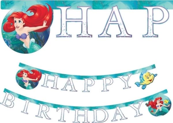Ariel Happy Birthday banner