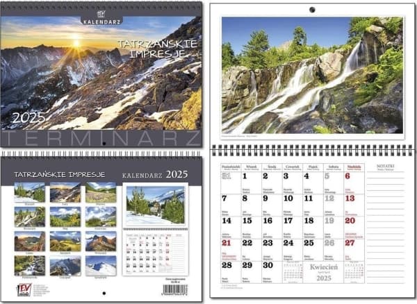 Calendar 2025 A4 schedule 13 boards Tatra Mountains