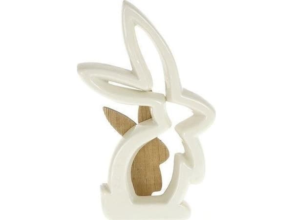 Harefigur øko keramikk+tre 14x5x22cm