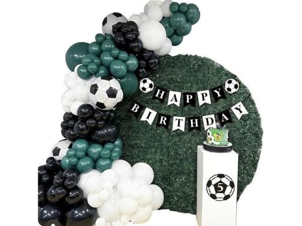 Gratulerer med dagen ballongsett fotball 78 stk