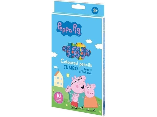 Peppa Pig runda blyertspennor 10 färger ASTRA